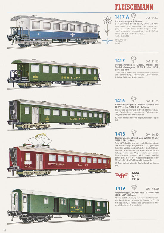 Fleischmann Katalog 1970