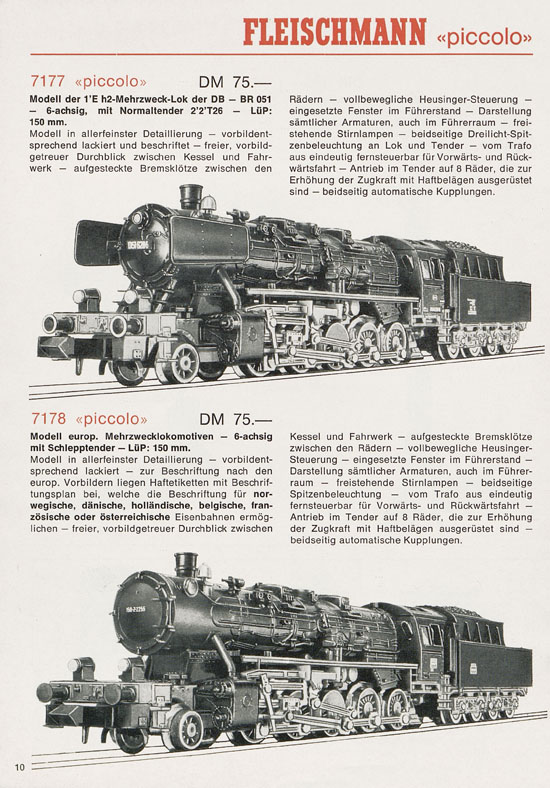 Seite 10 Fleischmann Neuheiten 1971