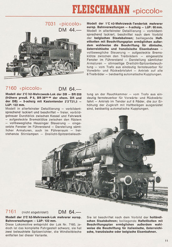 Seite 11 Fleischmann Neuheiten 1971