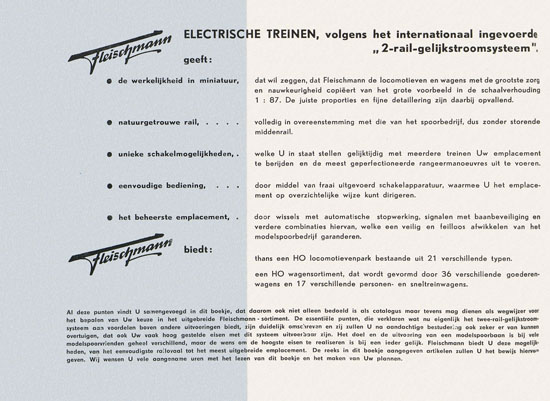 Fleischmann Katalog Nederlands 1957