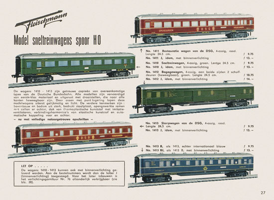 Fleischmann Katalog Nederlands 1957