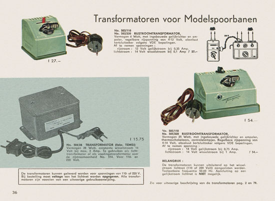 Fleischmann Katalog Nederlands 1957