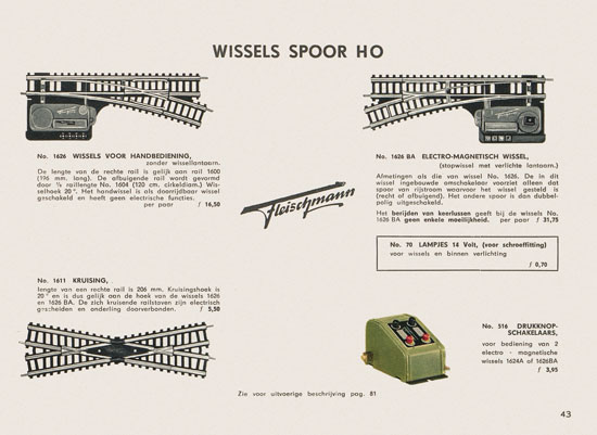 Fleischmann Katalog Nederlands 1957