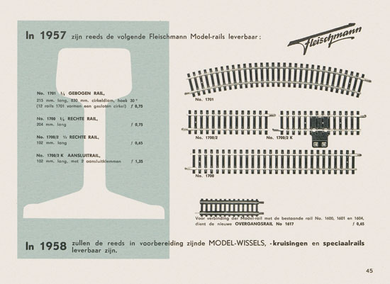 Fleischmann Katalog Nederlands 1957