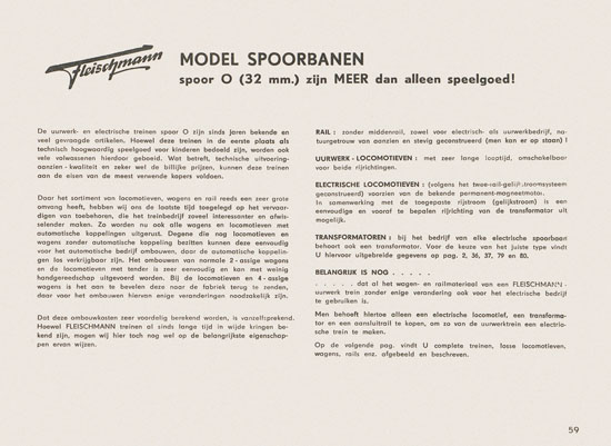 Fleischmann Katalog Nederlands 1957