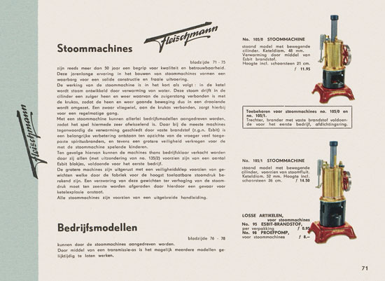 Fleischmann Katalog Nederlands 1957