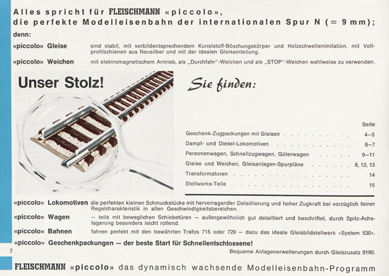 Seite 2 Fleischmann Piccolo Spur N Katalog 1970