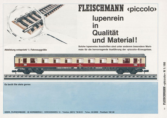 Seite 3 Fleischmann Piccolo Spur N Katalog 1971