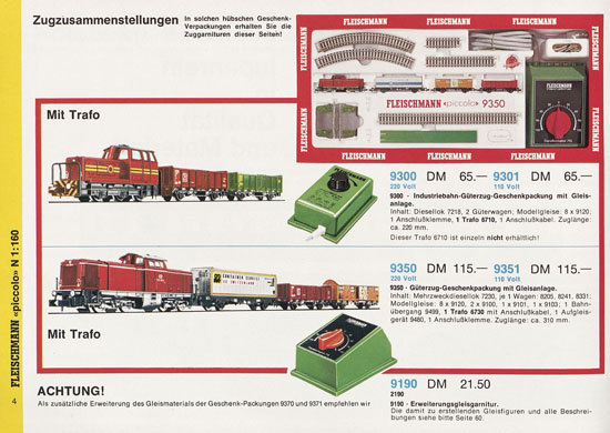 Seite 4 Fleischmann Piccolo Spur N Katalog 1971