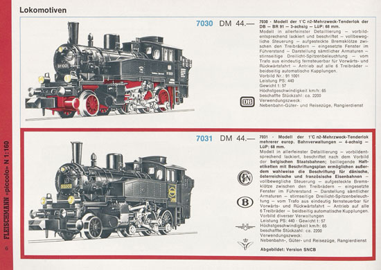 Seite 6 Fleischmann Piccolo Spur N Katalog 1971