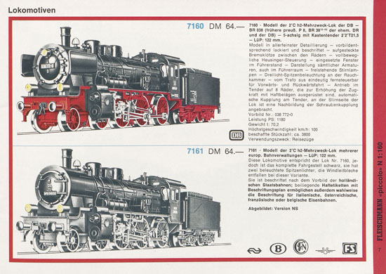 Seite 7 Fleischmann Piccolo Spur N Katalog 1971