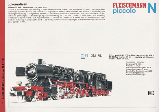Seite 8 Fleischmann Piccolo Spur N Katalog 1971