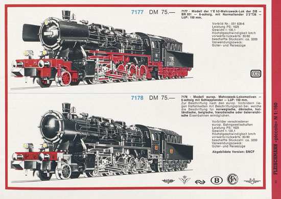 Seite 9 Fleischmann Piccolo Spur N Katalog 1971