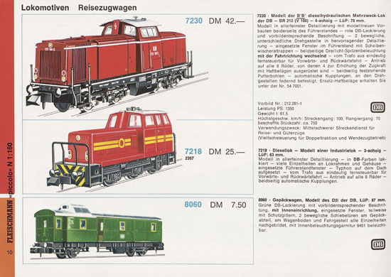 Seite 10 Fleischmann Piccolo Spur N Katalog 1971