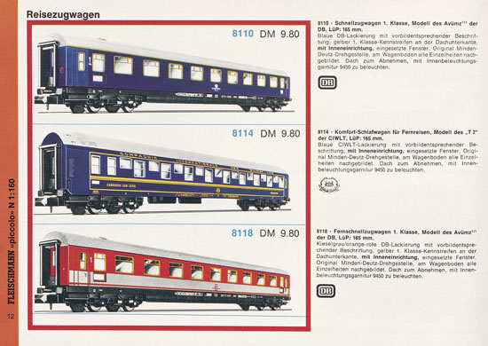 Seite 12 Fleischmann Piccolo Spur N Katalog 1971