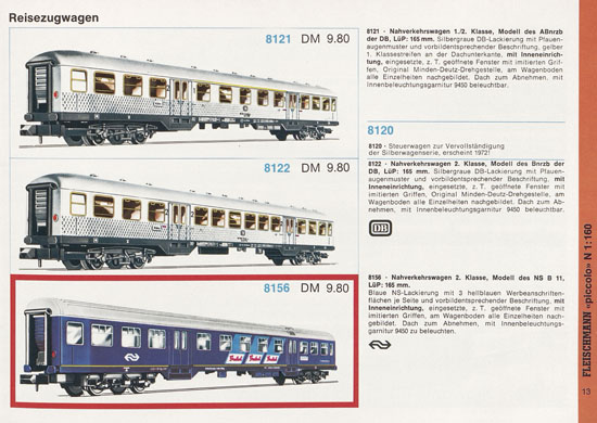 Seite 13 Fleischmann Piccolo Spur N Katalog 1971