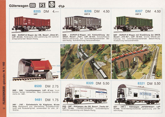 Seite 16 Fleischmann Piccolo Spur N Katalog 1971