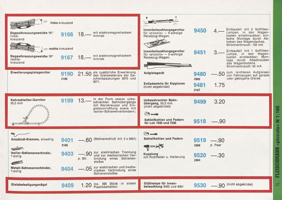 Seite 27 Fleischmann Piccolo Spur N Katalog 1971