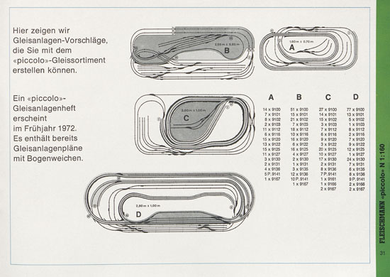 Fleischmann Piccolo Spur N Katalog 1971