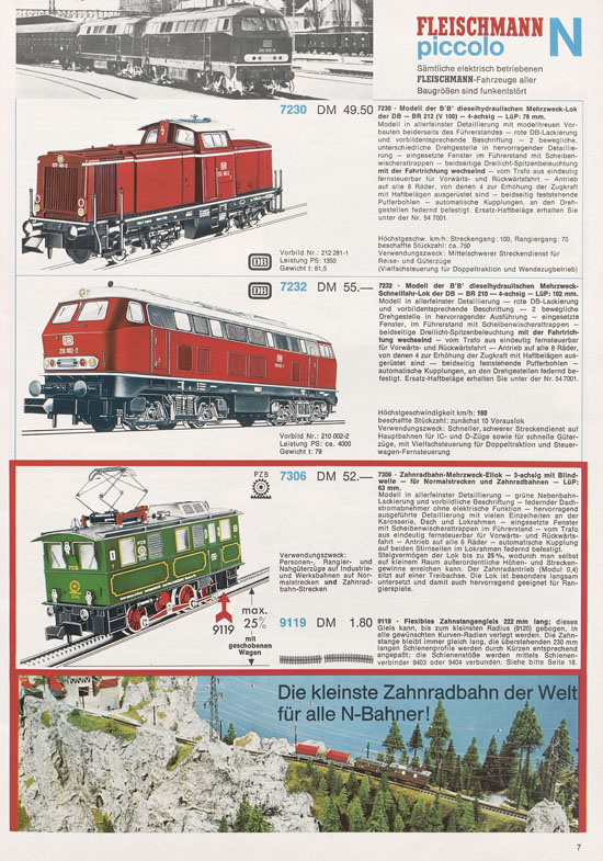 Fleischmann Piccolo Spur N Katalog 1973