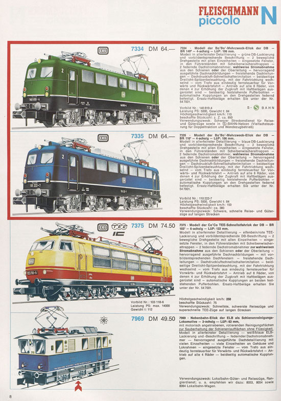 Fleischmann Piccolo Spur N Katalog 1973