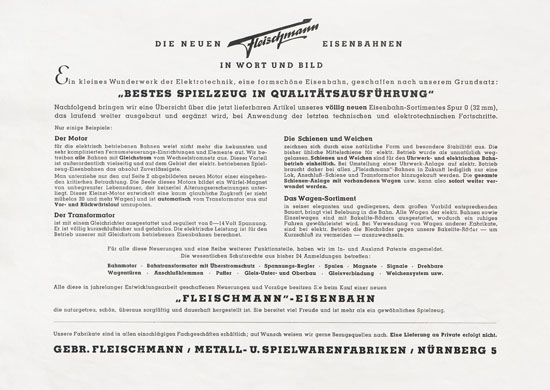 Fleischmann Katalog 1949