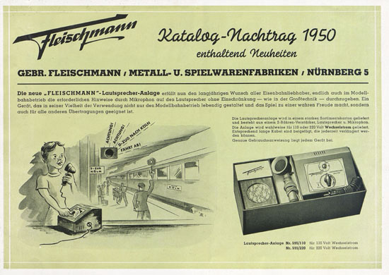 Seite 1 Fleischmann Katalog-Nachtrag 1950