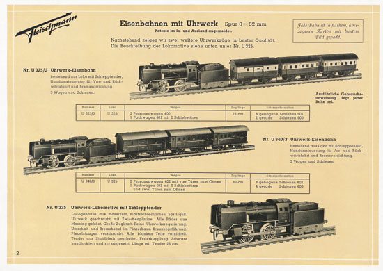 Seite 2 Fleischmann Katalog-Nachtrag 1950
