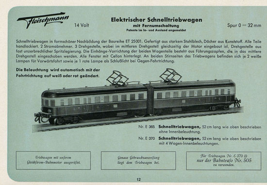 Fleischmann Katalog 1952