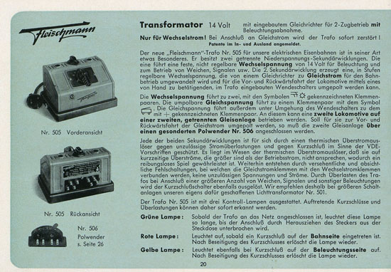 Fleischmann Katalog 1952