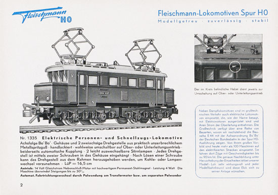 Seite 4 Fleischmann Katalog 1952 Spur H0