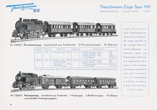 Seite 6 Fleischmann Katalog 1952 Spur H0