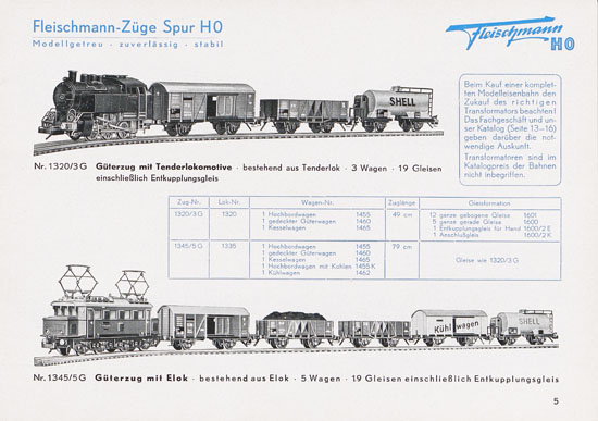 Fleischmann Katalog 1952 Spur H0