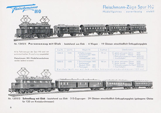 Fleischmann Katalog 1952 Spur H0