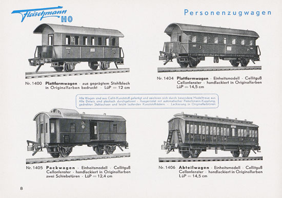 Fleischmann Katalog 1952 Spur H0