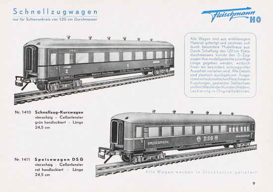 Fleischmann Katalog 1952 Spur H0