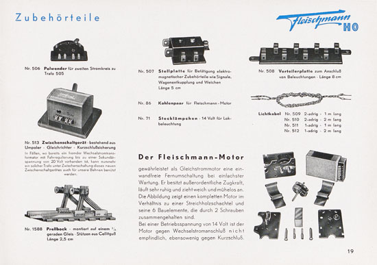 Fleischmann Katalog 1952 Spur H0