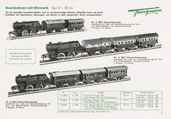 Fleischmann Katalog 1953 Spur 0