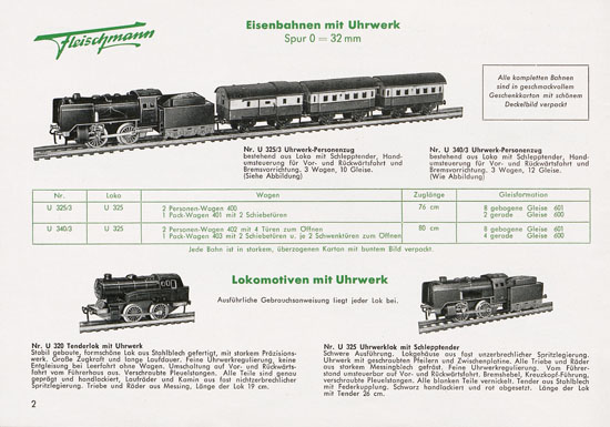 Fleischmann Katalog 1953 Spur 0