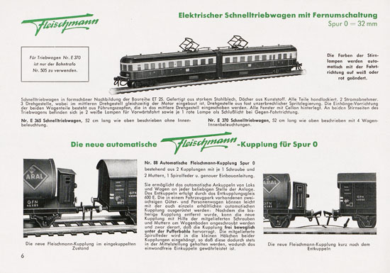 Fleischmann Katalog 1953 Spur 0