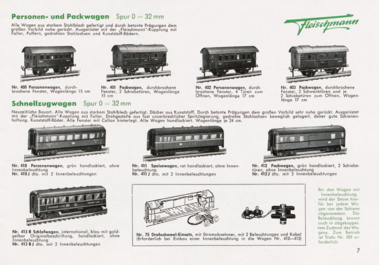 Fleischmann Katalog 1953 Spur 0