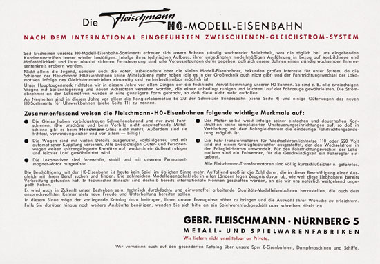 Seite 2 Fleischmann Katalog 1953 Spur H0