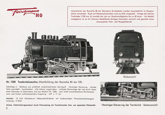 Fleischmann Katalog 1953 Spur H0