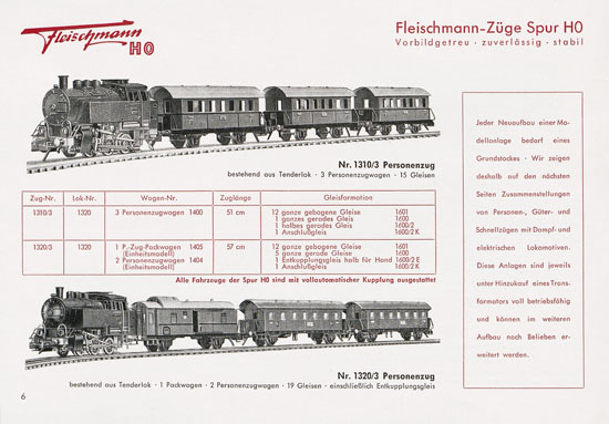 Seite 8 Fleischmann Katalog 1953 Spur H0