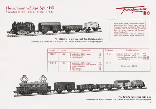 Fleischmann Katalog 1953 Spur H0