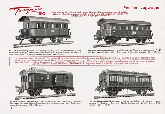 Fleischmann Katalog 1953 Spur H0