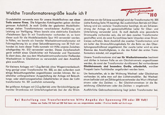 Seite 19 Fleischmann Katalog 1953 Spur H0
