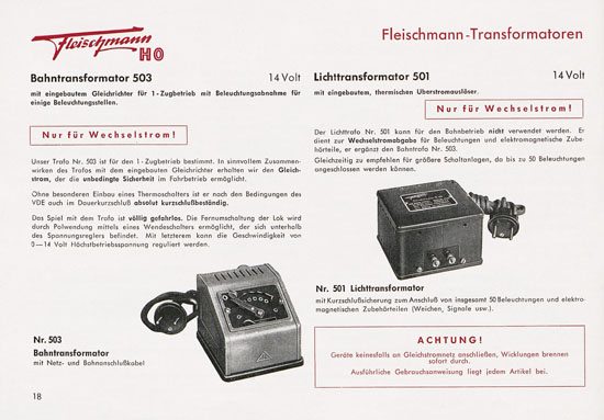 Seite 20 Fleischmann Katalog 1953 Spur H0