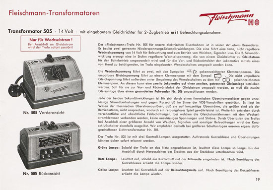 Seite 21 Fleischmann Katalog 1953 Spur H0