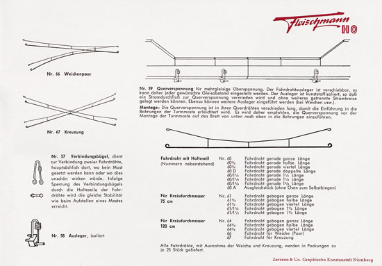 Fleischmann Katalog 1953 Spur H0